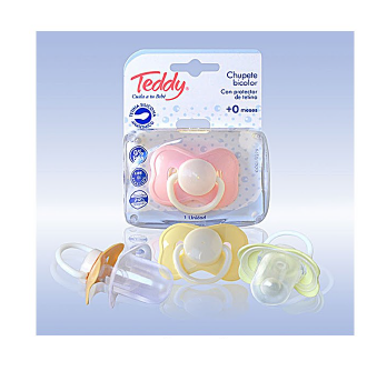 CHUPETE TEDDY BICOLOR SILIC RED T3