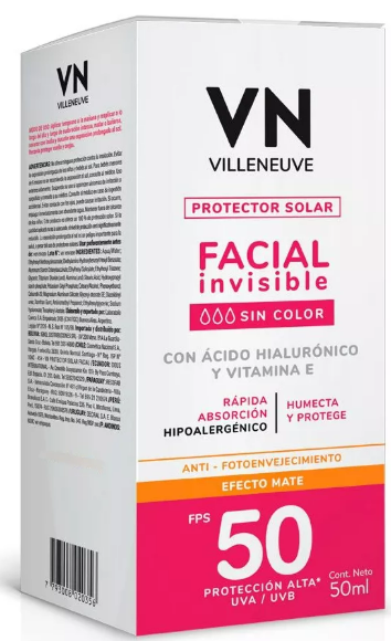 PROTECTOR SOLAR FACIAL VN SIN COLOR FPS50 50ML