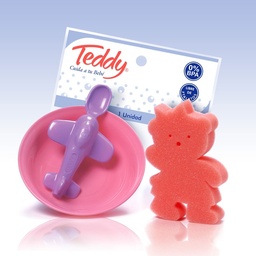 [907] JUEGO TEDDY PLATO+AVIONCITO+ESP